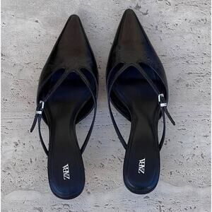 ZARA Leather Mules NWT